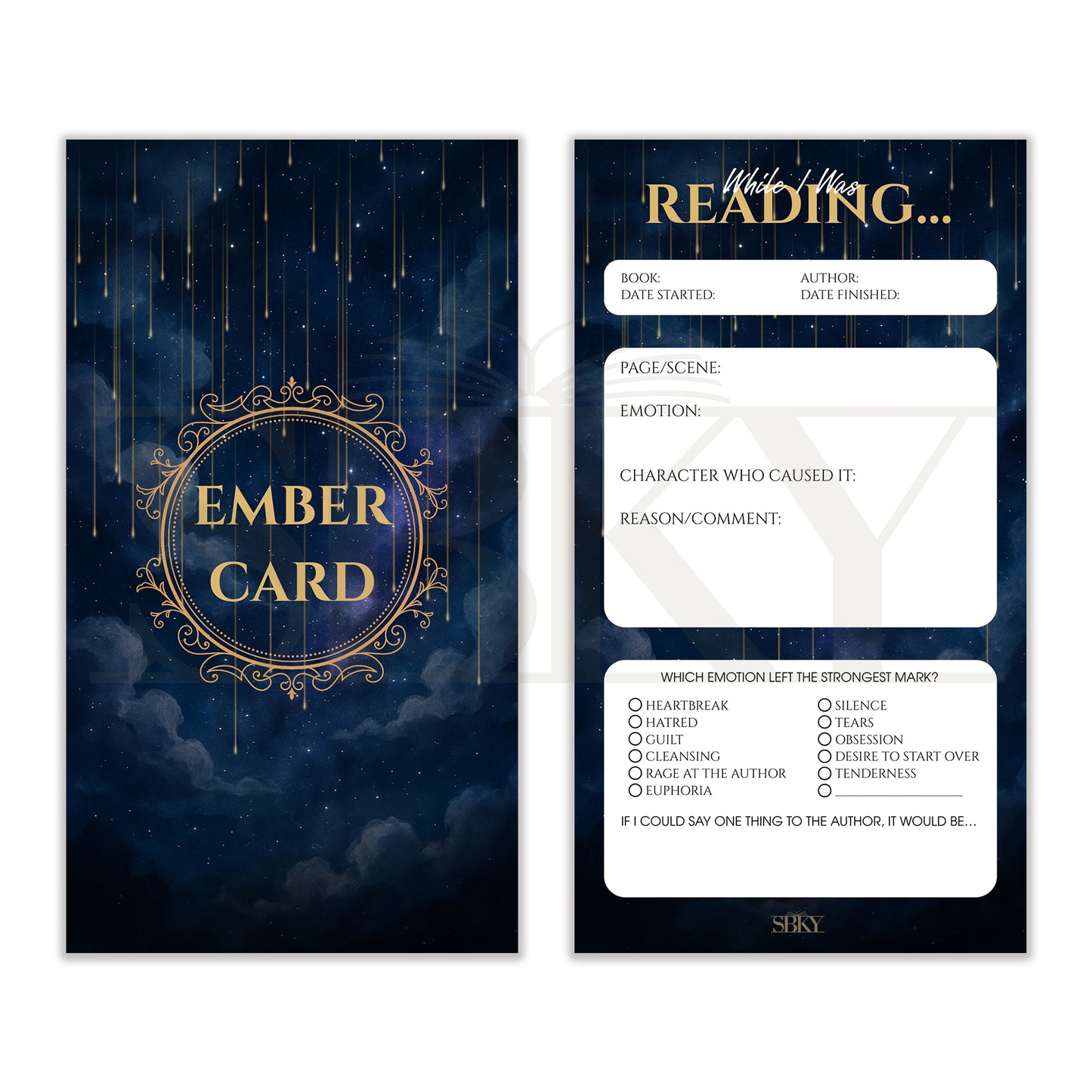 Ember Card "Starlit Veil" - Reading Emotion Tracker