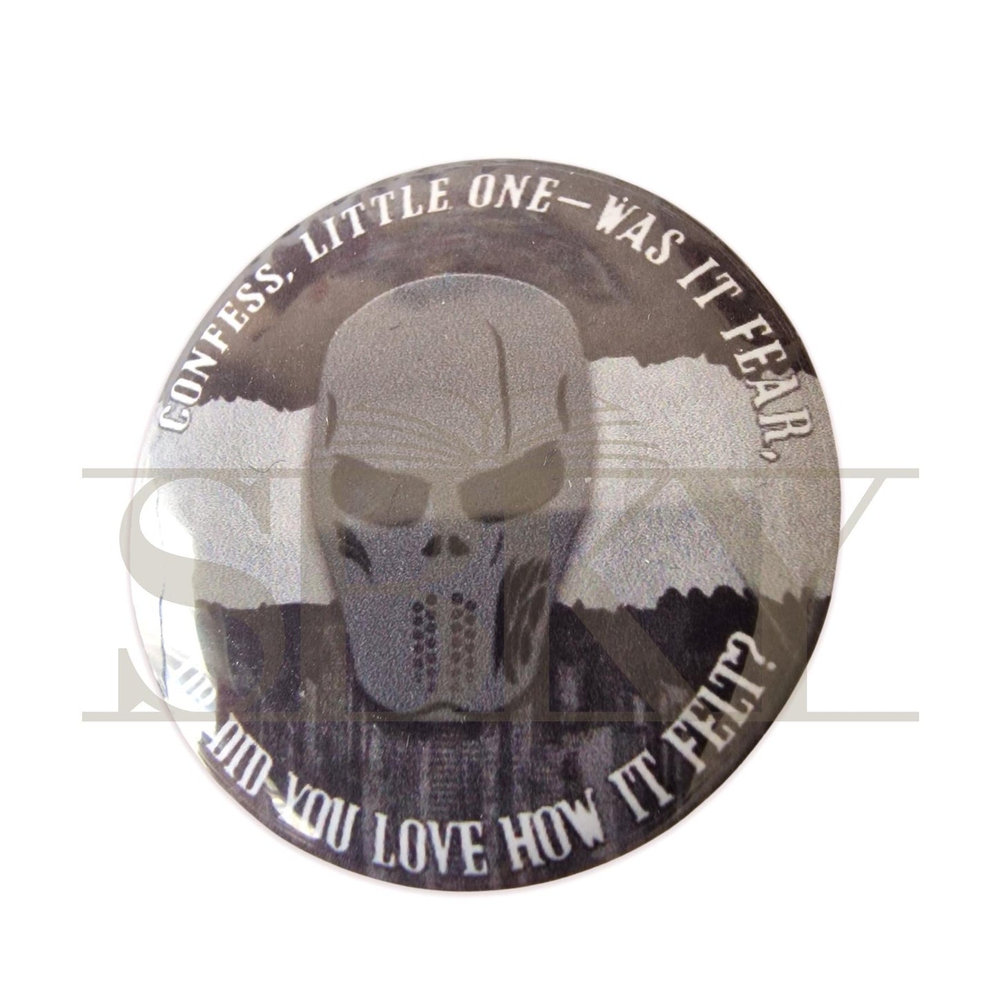 "Grey Mask" Pin