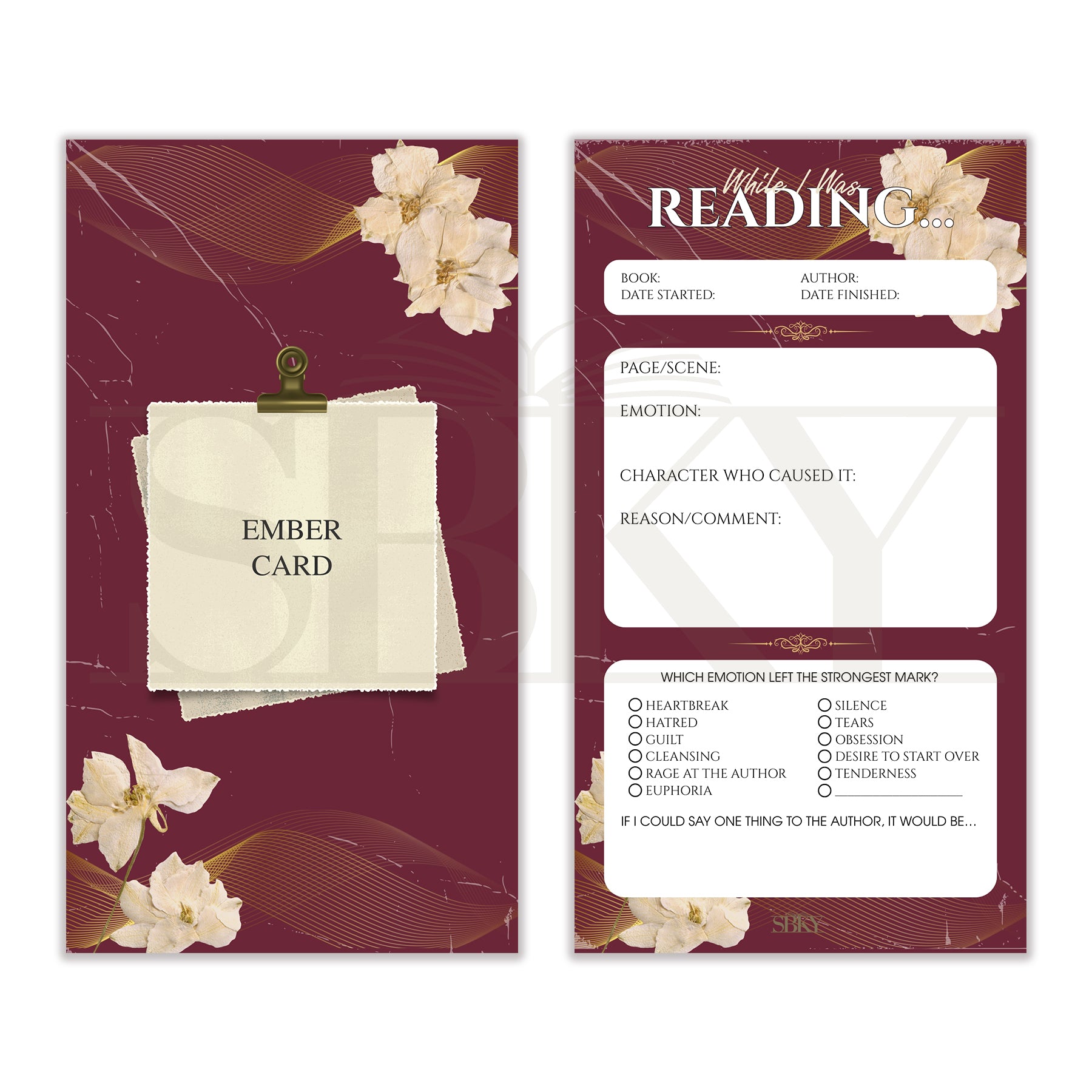 Ember Card "Crimson Bloom" - Reading Emotion Tracker