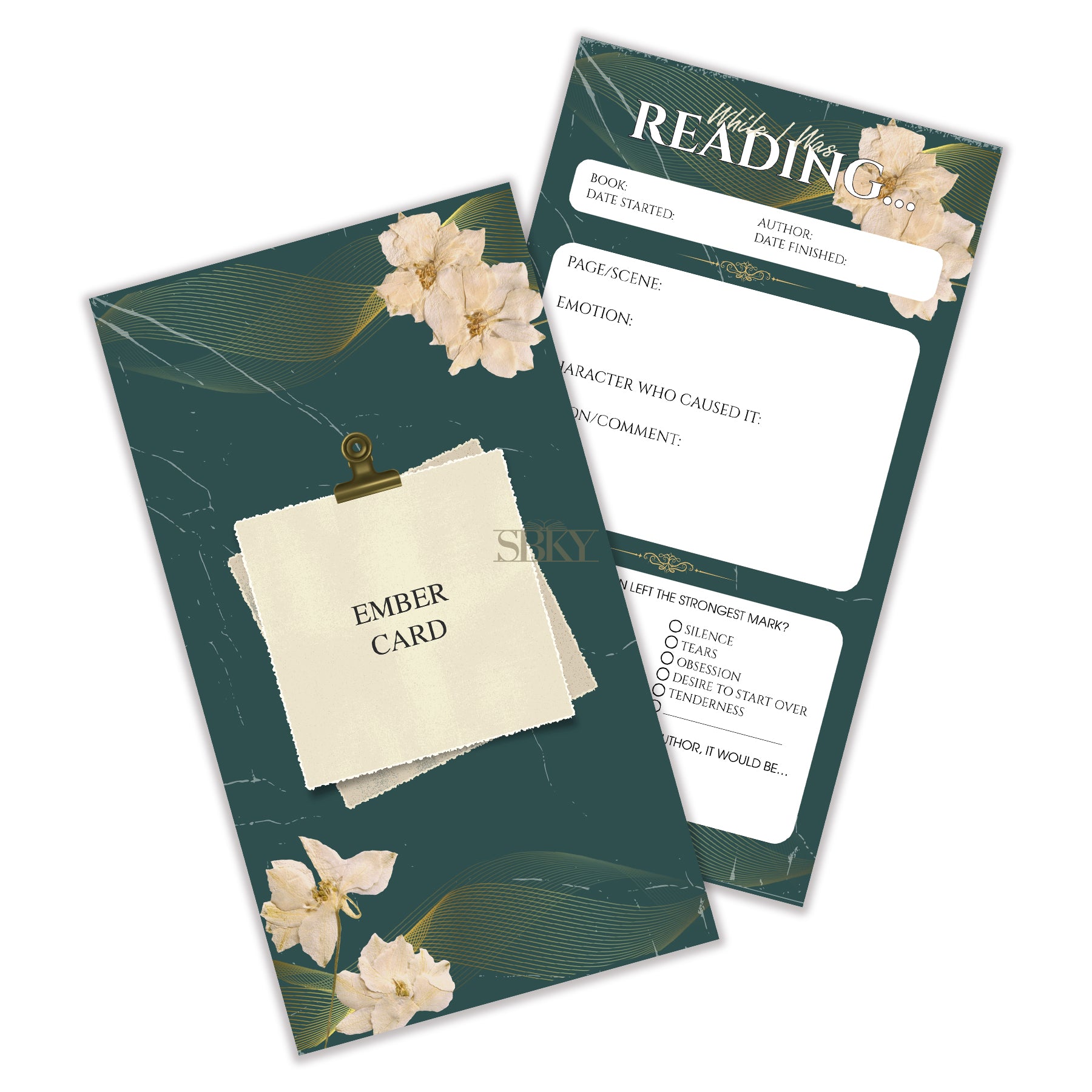 Ember Card "Emerald Bloom" - Reading Emotion Tracker