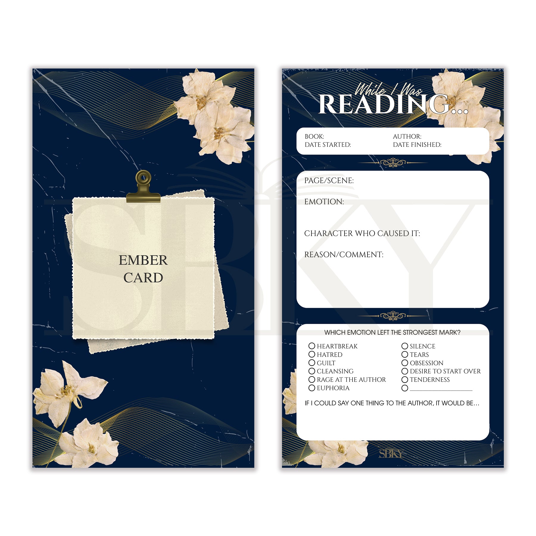 Ember Card "Sapphire Bloom - Reading Emotion Tracker