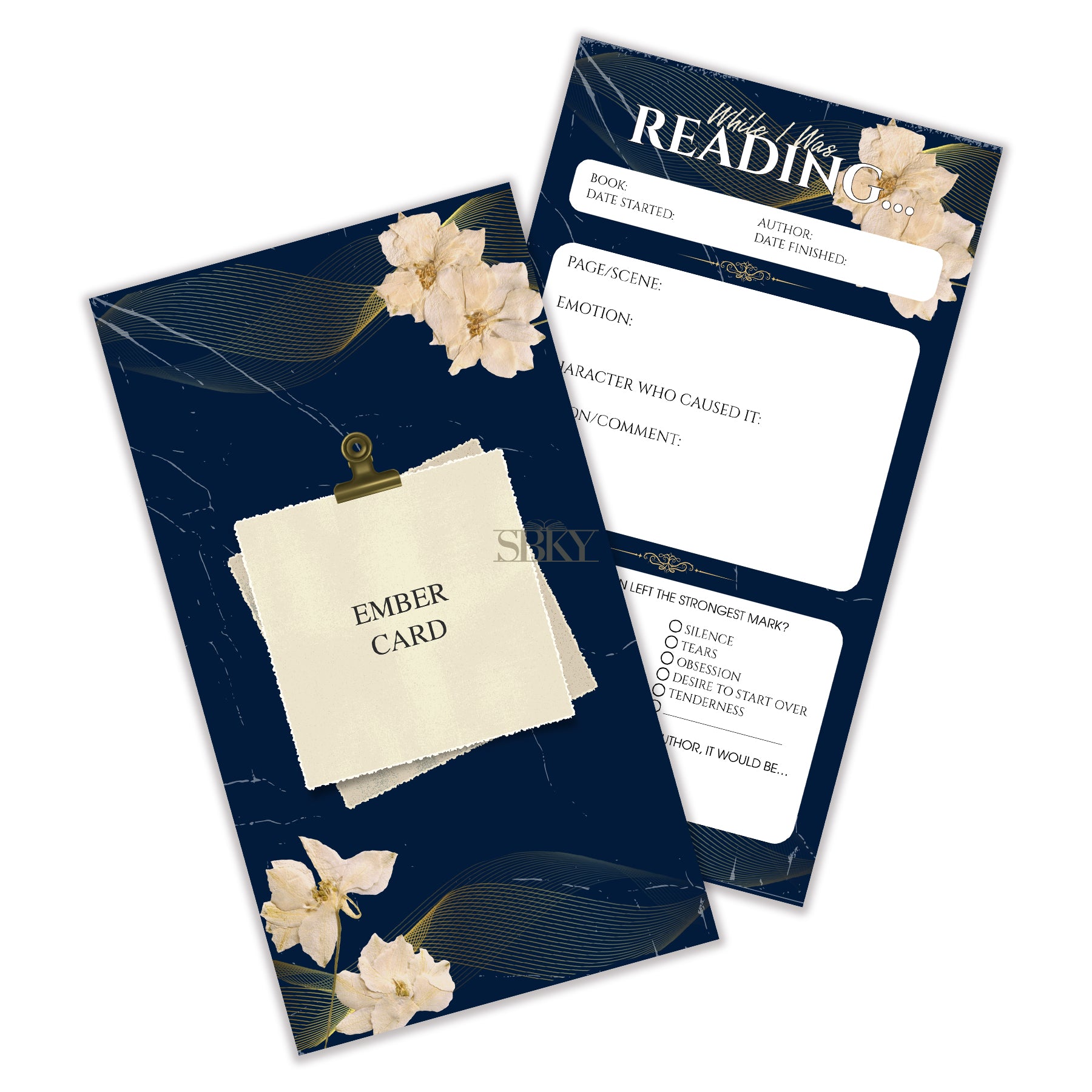 Ember Card "Sapphire Bloom - Reading Emotion Tracker