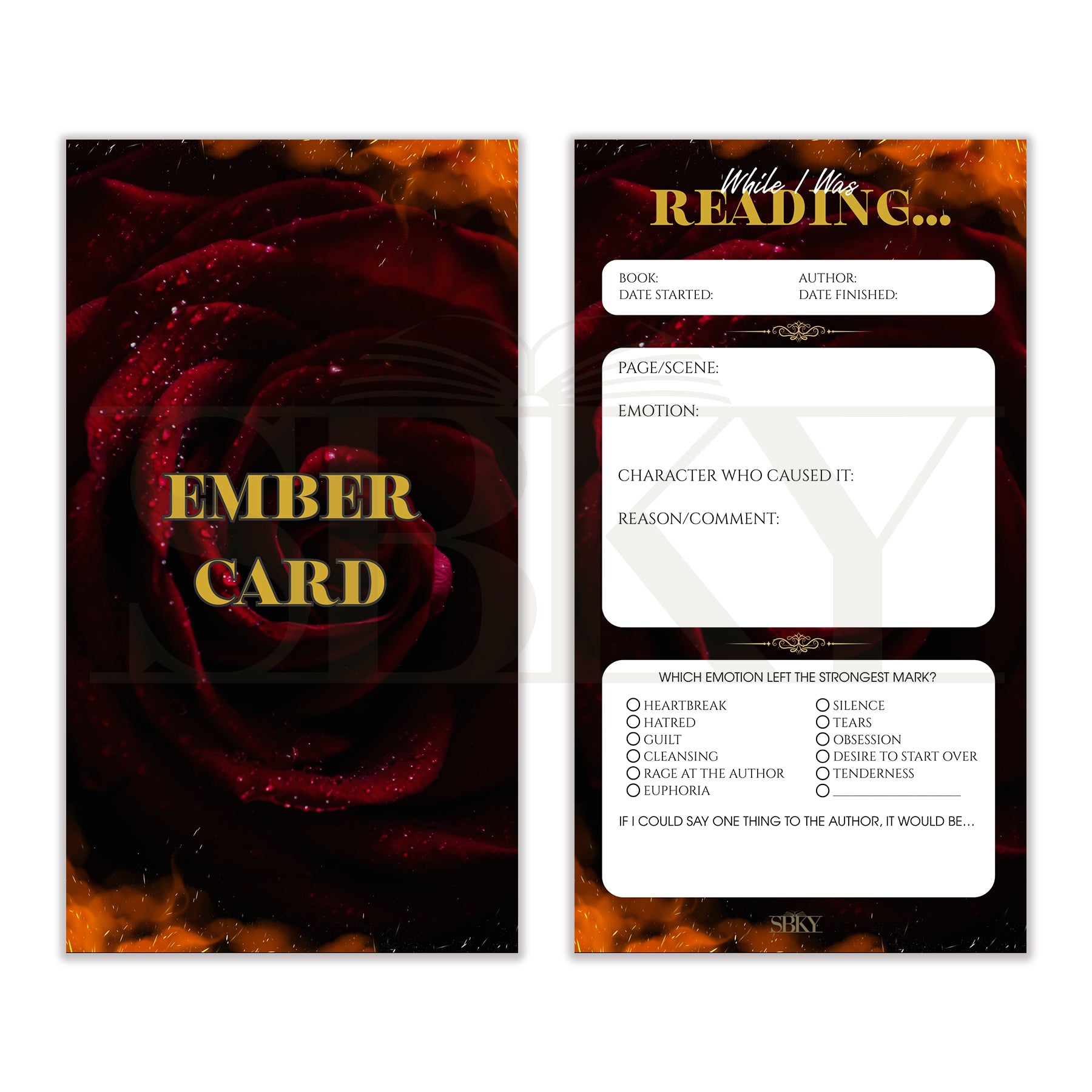 Ember Card "Burning Rose" - Reading Emotion Tracker
