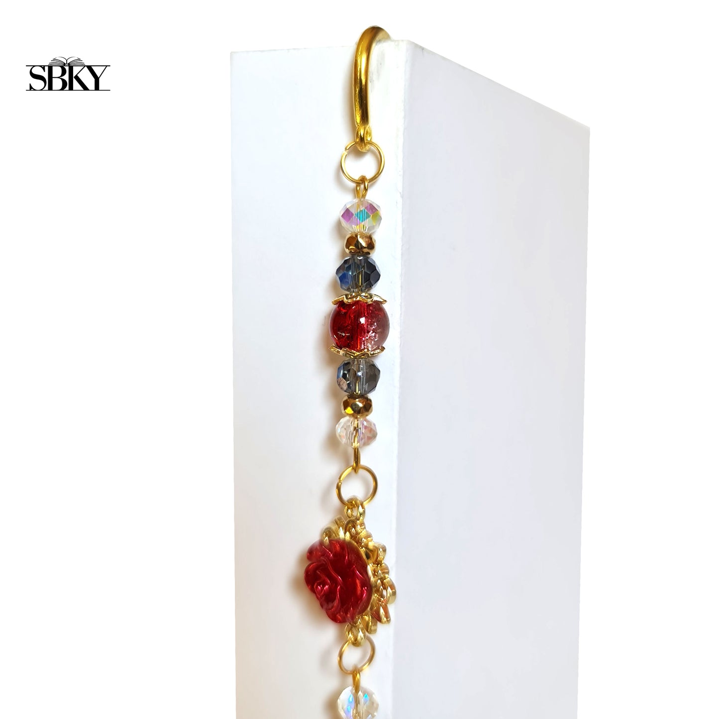 Dark Romance Rose & Mask Handmade Jewelry Bookmark