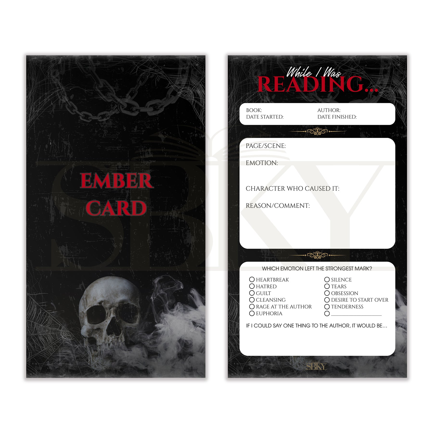 Ember Card "Chains & Whispers" - Reading Emotion Tracker