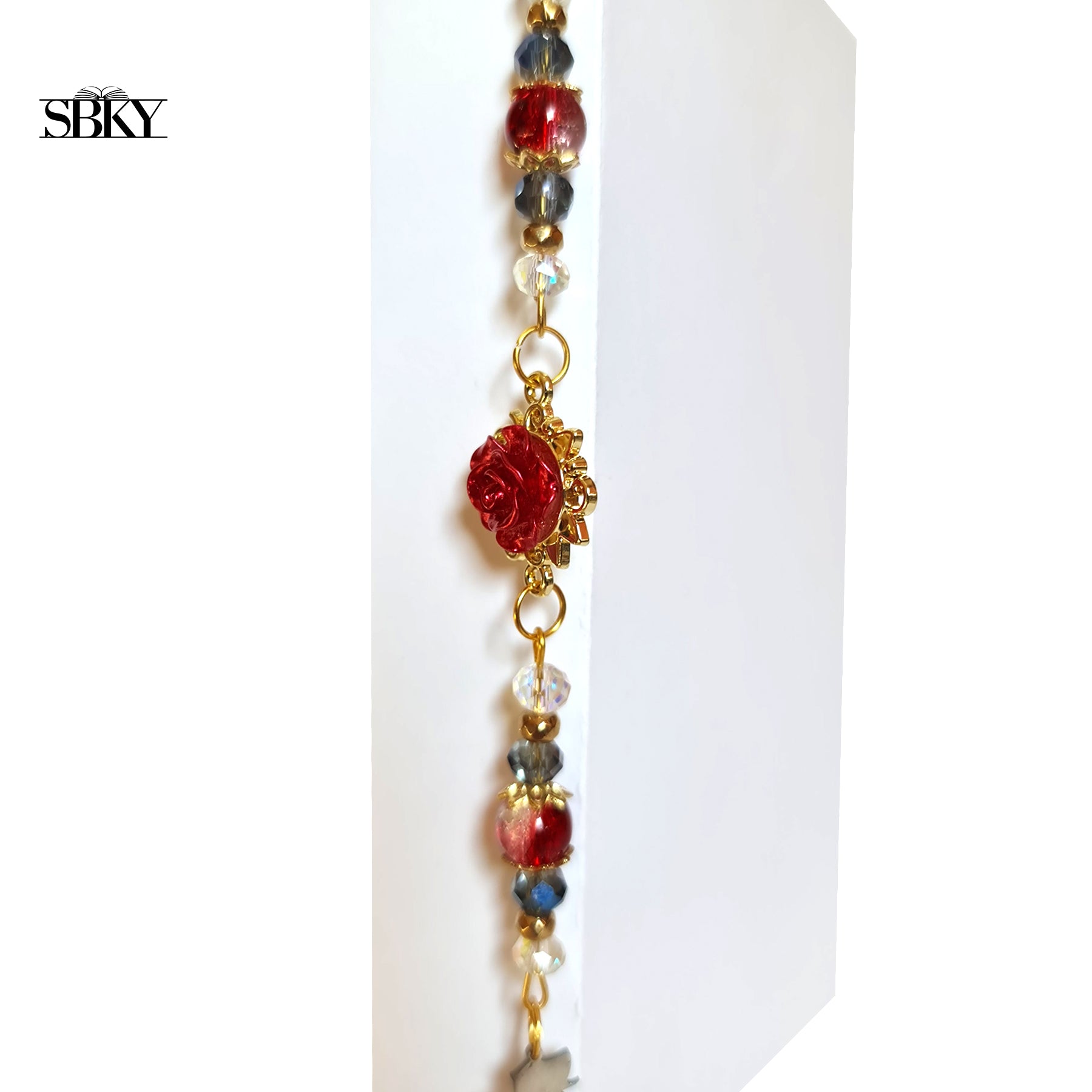 Dark Romance Rose & Mask Handmade Jewelry Bookmark