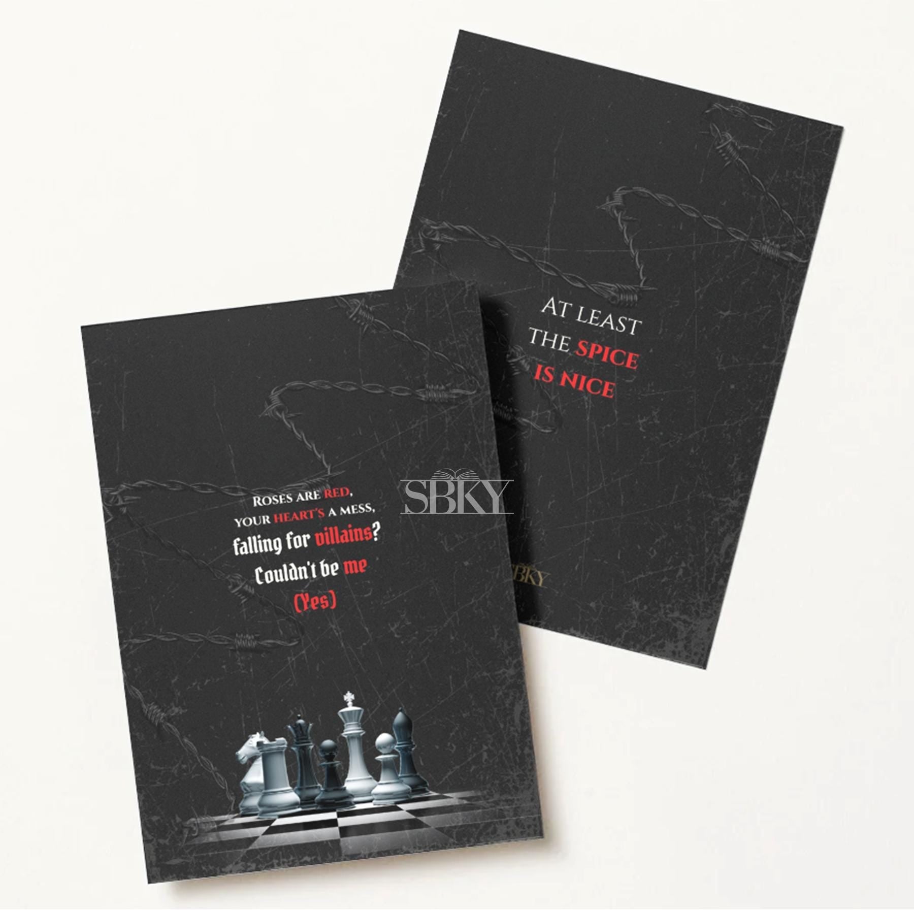 "Falling for villains" Card