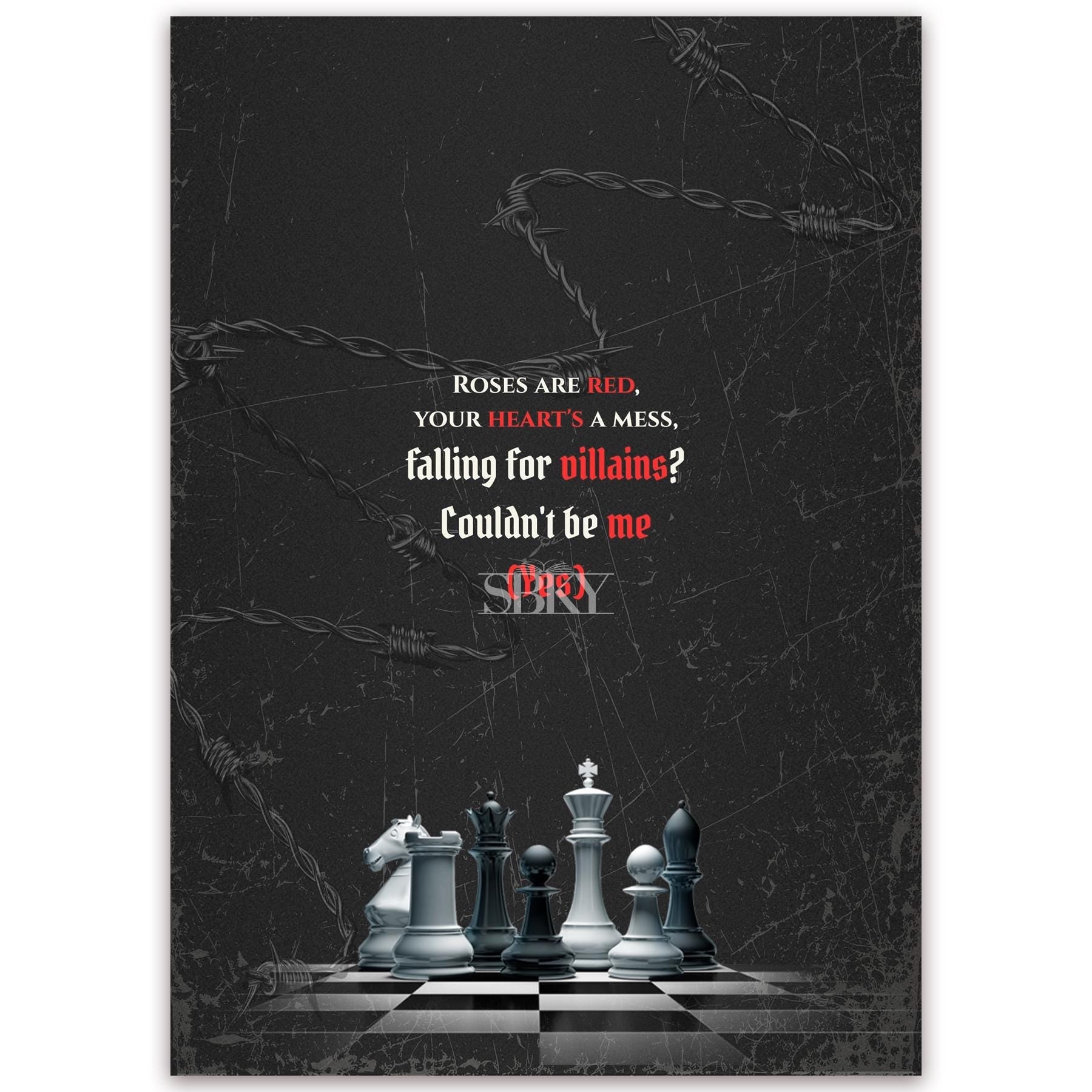 "Falling for villains" Card